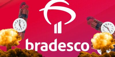 Logo do Bradesco e bombas - Foto Reprodução Internet