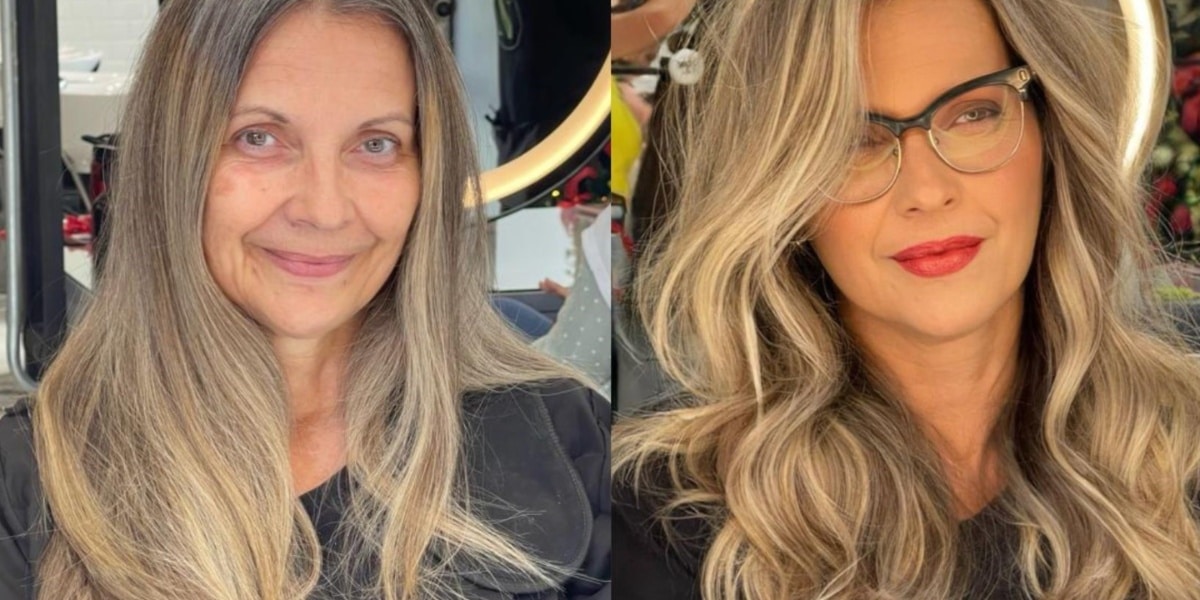 Mechas loiras conferem naturalidade ao cabelo e escondem os fios brancos (Foto: Reprodução/ Internet)