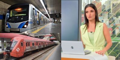 Metrô, CPTM e Sabina Simonato no Bom Dia São Paulo (Fotos: Reproduções / Internet/  Globo)