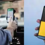 Motorista de aplicativo e celular com logo da Uber e 99 (Fotos: Reproduções / Freepik / Internet) 