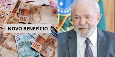 Notas de cem e cinquenta reais, benefício e Lula (Fotos: Reproduções / Internet / Canva / Ricardo Stuckert)