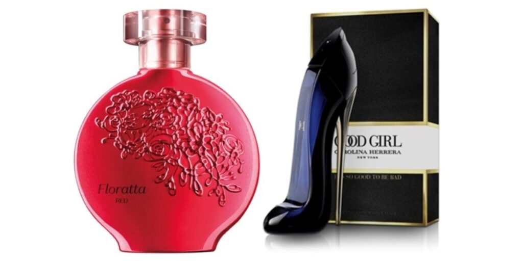 O Floratta Red é similar ao Good Girl da Carolina Herrera (Foto: Reprodução/Montagem/ TV Foco/Internet / Site oficial)