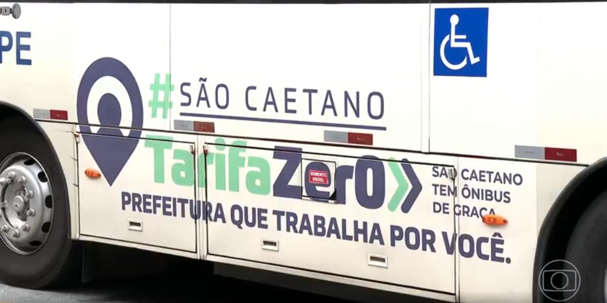 Ônibus São Caetano e tarifa zero (Foto: Reprodução / Globo)