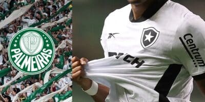 Substituto imediato de Endrick: Palmeiras se finge de morto, mas age na surdina para arrancar craque do Botafogo - Montagem Tv Foco