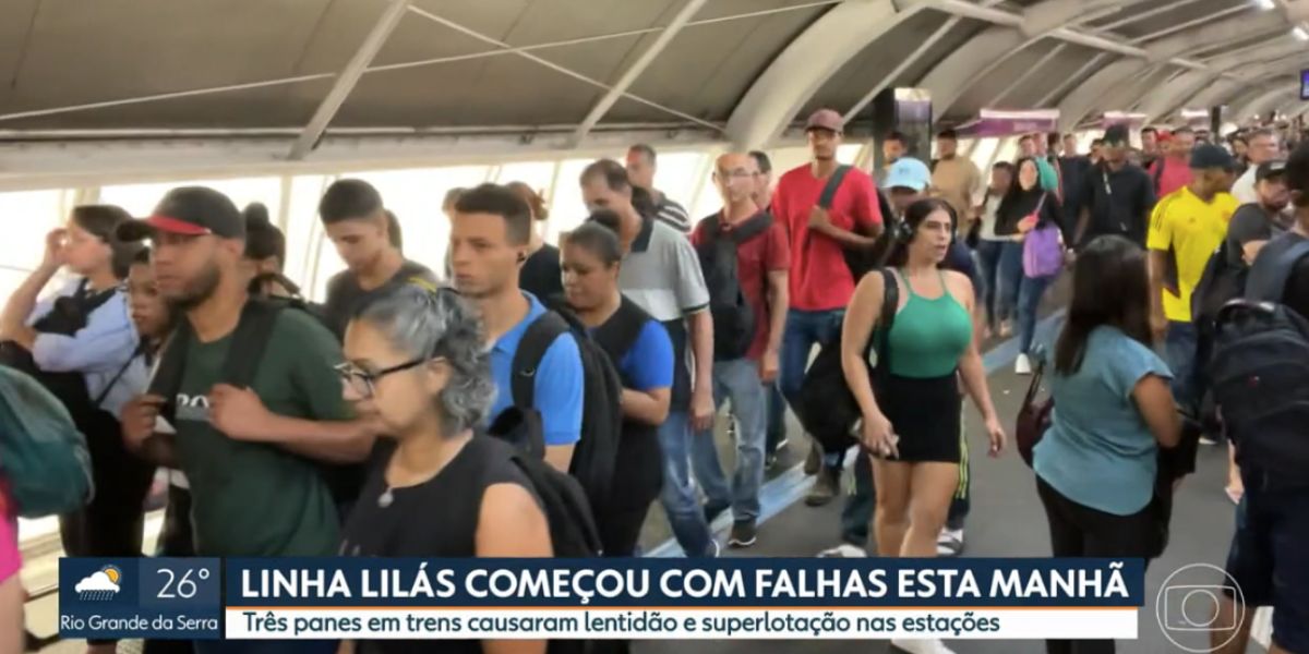 Paralisação no metrô (Foto: Reprodução / Globo)