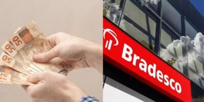 Pessoa com dinheiro na mão / Bradesco - Montagem TVFOCO