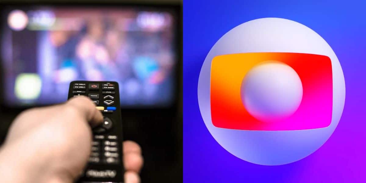 Pessoa ligando a TV / Logo da Globo - Montagem TVFOCO