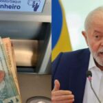 Pessoa sacando dinheiro / Lula - Montagem TVFOCO