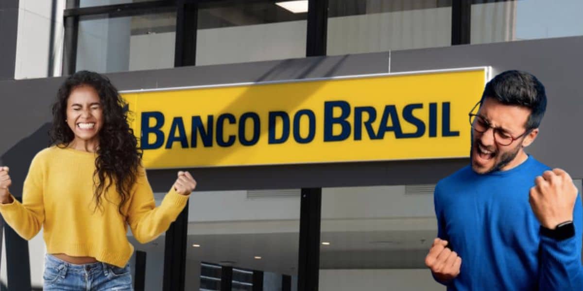 Pessoas celebrando e logo do Banco do Brasil (Fotos: Reproduções / Freepik / Internet)