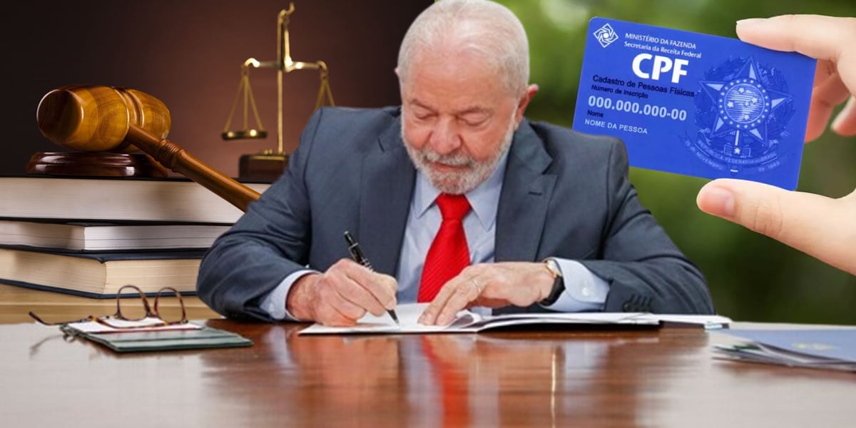 Presidente Lula assina lei sobre o CPF (Foto: Reprodução, Montagem - TV Foco)