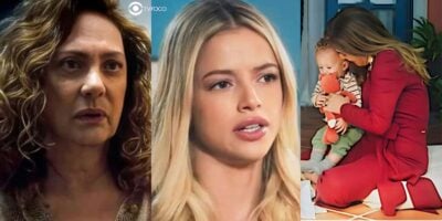 Agatha, Graça, Irene e Danielzinho em Terra e Paixão (Foto: Reprodução / Globo / Montagem TV Foco)