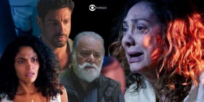 Aline, Caio, Antônio e Agatha em Terra e Paixão (Foto: Reprodução / Globo / Montagem TV Foco)