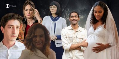 Aline e parte do elenco que morreu em Terra e Paixão (Foto: Reprodução / Globo / Montagem TV Foco)