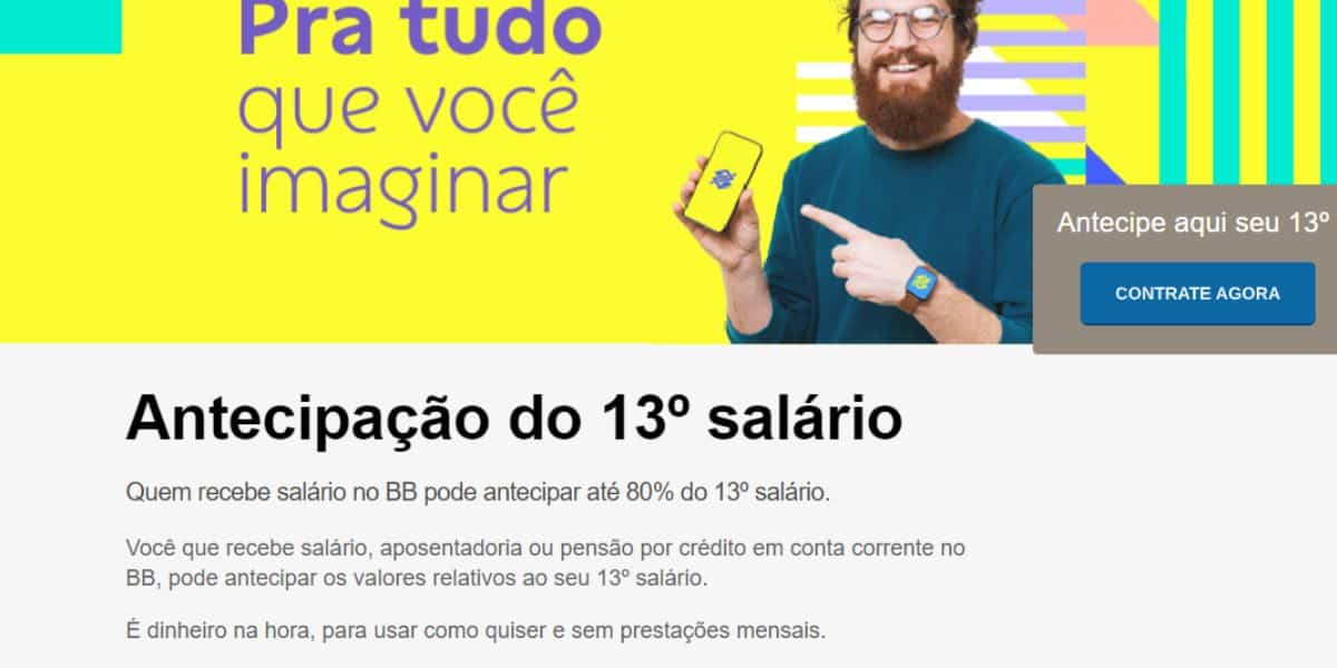 Comunicado do BB sobre a antecipação do 13° salário (Reprodução: Internet)