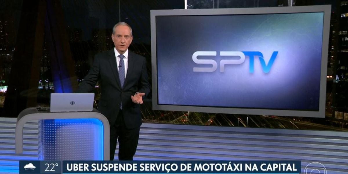 José Roberto Burnier no comando do SPTV (Reprodução: Globo)