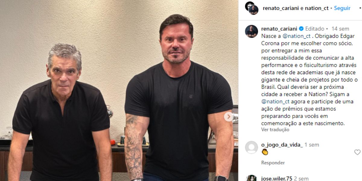 Renato Cariani revela união com Smartfit (Reprodução: Instagram)