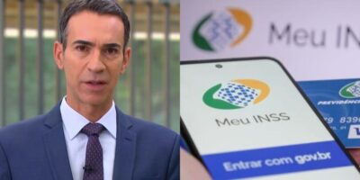 César Tralli deu notícia sobre o INSS; entenda (Foto: TV Globo / Previdência Social)