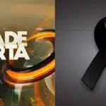 Logo do Cidade Alerta ao lado do símbolo do luto (Foto: Reprodução/ Internet)