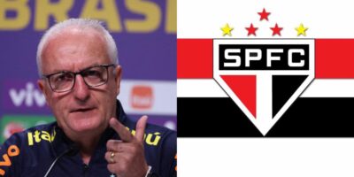 Dorival e escudo do São Paulo- (Foto: Montagem TV Foco)