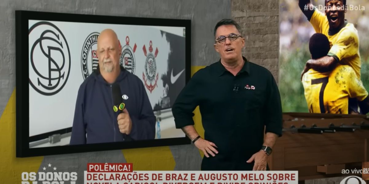 Fernando Fernandes comando o Donos da Bola na ausência de Neto (Reprodução: Band)