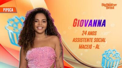 Giovanna é participante do BBB24 no grupo Pipoca (Foto: Reprodução / Globo) 