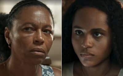 Inácia (Edvana Carvalho) e Maria Santa (Duda Santos) em Renascer (Foto: Reprodução / Globo)