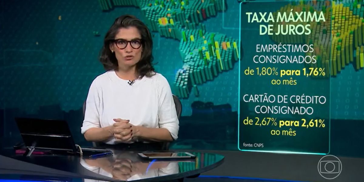 Renata Vasconcellos comenta sobre a redução da taxa de juros (Reprodução: Globo)