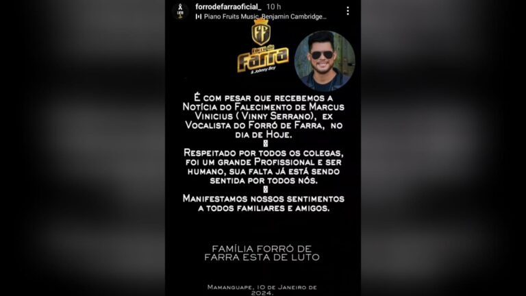 notas emitidas pela Banda Forró de Farra - Foto Reprodução Instagram