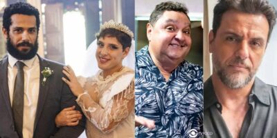 Ramiro, Kelvin, Zezinho e Rodrigo Lombardi em Terra e Paixão (Foto: Reprodução / Globo / Montagem TV Foco)