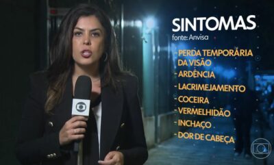 Reportagem de 2023 no JN, sobre pomadas para trançar e modelar cabelo que continuavam à venda um mês após proibição pela Anvisa (Foto: Reprodução / Globo)