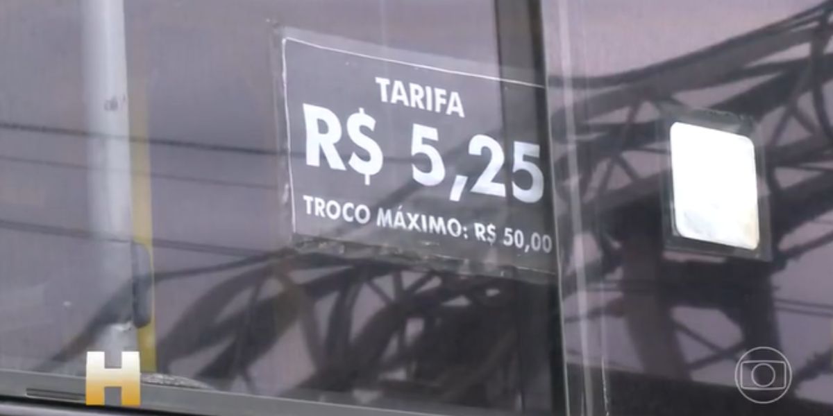 A tarifa de ônibus (Reprodução: Globo)