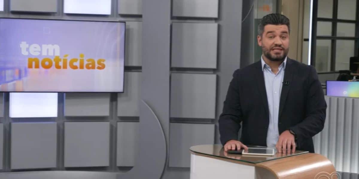 Thiago Ariosi comanda o Tem Notícias, na Globo Sorocaba (Reprodução: Globo)