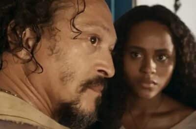 Venâncio (Fábio Lago) e Maria Santa (Duda Santos) em Renascer (Foto: Reprodução / Globo)