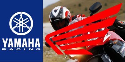 Logo da Yamaha e moto da Honda (Foto: Reprodução / Internet / Montagem TV Foco)