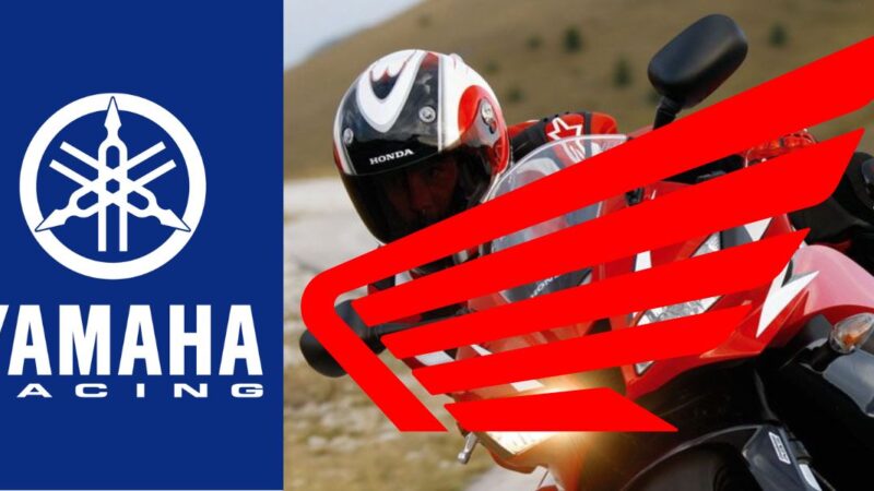 Logotipo de Yamaha y motocicleta Honda (Foto: Reproducción / Internet / Montagem TV Foco)