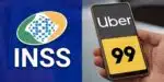 Vitórias do INSS chegam aos motoristas da Uber/99 (Reprodução/Montagem TV Foco)