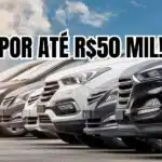 5 carros pra comprar por até R$50 mil (Reprodução/Montagem TV Foco)