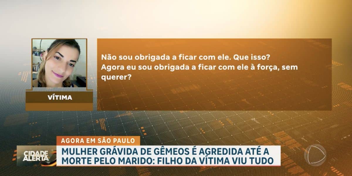 Aúdio da vítima alegando término com o assassino (Reprodução/Record)