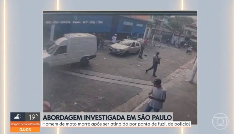 Imagens registradas do fato, exibidas no Hora 1, na Globo (Foto Reprodução/Globoplay)
