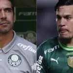 Abel Ferreira e Gustavo Gómez, do Palmeiras - Foto: Montagem