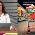 Ana Paula Araújo no Bom Dia Brasil, supermercado e placa de fechado (Fotos: Reproduções / Globo / Freepik)