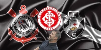 Bandeira do Vasco, Corinthians e Internacional, e Coudet- Foto Reprodução Internet