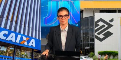 Caixa / Renata Vasconcellos / Banco do Brasil - Montagem TVFOCO