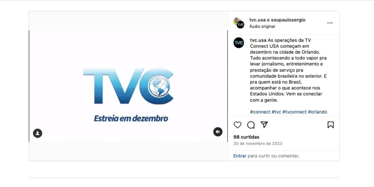 Canal TVC  (Foto: Reprodução / Instagram) 