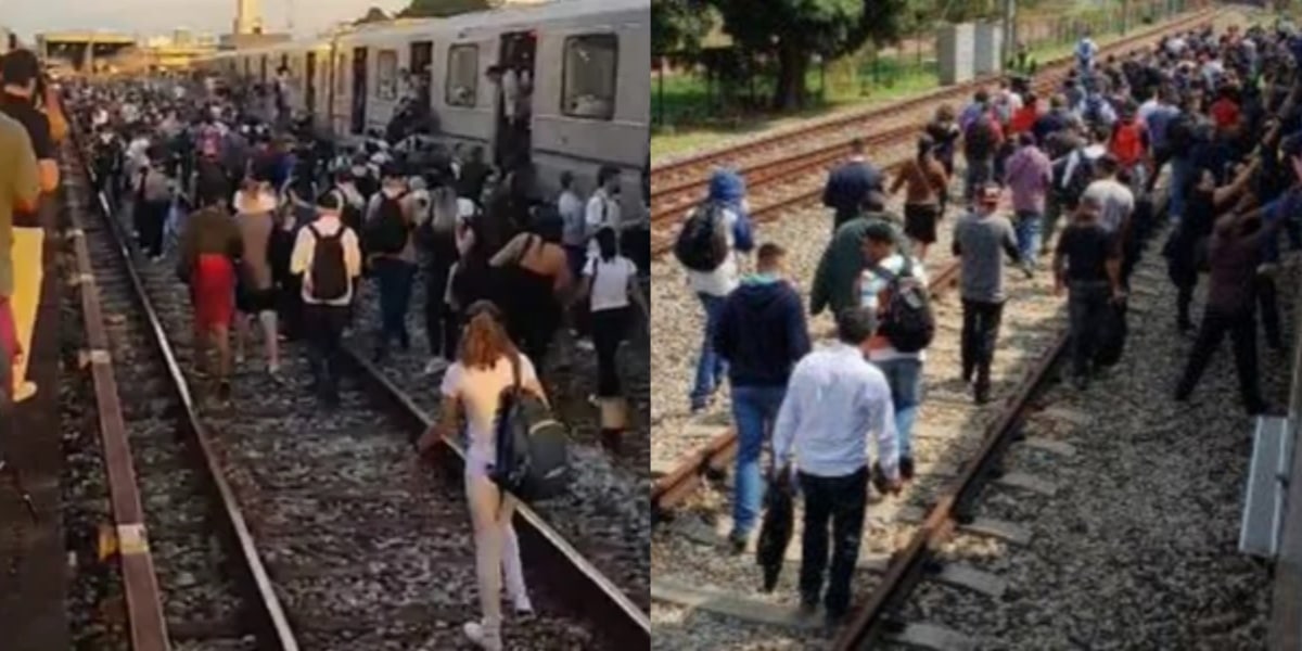 Caos devido problemas de segurança em trem da linha 3-Vermelha (Foto: Reprodução/ Internet)