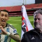 Casares, bandeira do São Paulo e Di Maria (Foto - Montagem TV Foco).