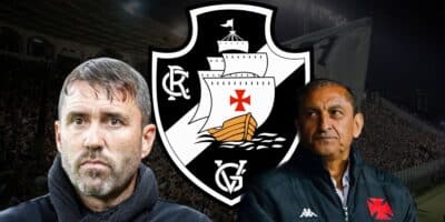 Coudet, Ramón Díaz e escudo do Vasco (Foto - Montagem TV Foco).