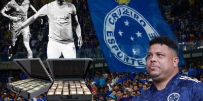 Cruzeiro e Ronaldo com 2 jogadores - Foto Reprodução Internet