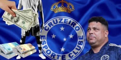 Cruzeiro e Ronaldo com jogador - Foto Reprodução Internet