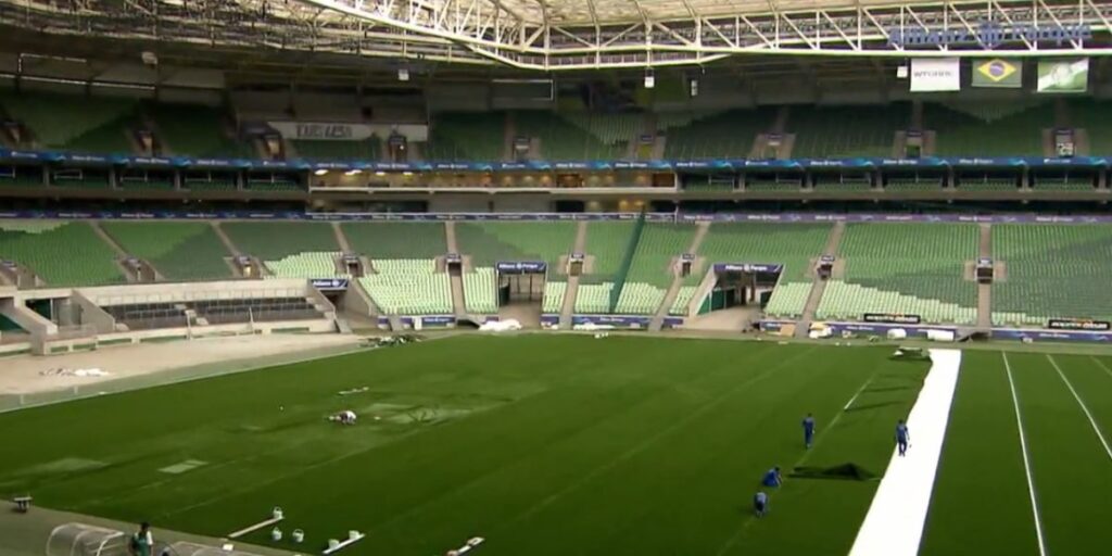 Gramado do Allianz Parque (Foto: Reprodução / Globo)